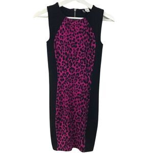 Divided H&M pink‎ leopard print & black mini